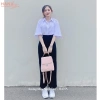 Quần tây ông rộng cạp cao nữ, vải dày đen, dáng suông dài, phù hợp học sinh công sở 2