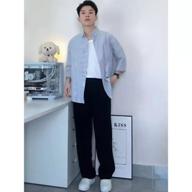Quần Tây Ống Rộng Nam GUSSET QN03 Vải Tuyết Mưa Co Dãn Cạp Sau Chun Thoải Mái 179.000đ