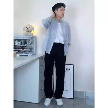 Quần Tây Ống Rộng Nam GUSSET QN03 Vải Tuyết Mưa Co Dãn Cạp Sau Chun Thoải Mái 179.000đ