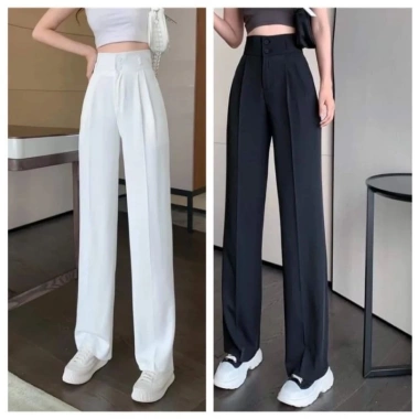 Quần tây ống rộng nữ lưng cao che khuyết điểm, Tuyết mưa loại 1, dài 100cm, giá ưu đãi 77.983₫