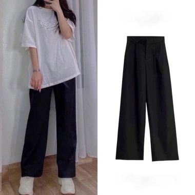 Quần tây ống rộng nữ lưng cao Culottes dài 95cm, thoáng mát, giá chỉ 83.000₫