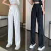 Quần Tây ống rộng suông đứng cạp khóa bản to 2 cúc không dãn, lưng cao, dài 100cm - Đen/Trắng, giảm còn 74.999đ 6
