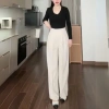 Quần tây ống suông khóa sườn vải gold lưng cao tôn dáng, giảm giá 299k - Outfit đi học làm việc 7