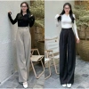 Quần Tây Ống Suông Nữ Cạp Cao 1 Cúc Gold Nhật mềm, độ rủ - Giá ưu đãi 125k 3
