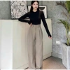 Quần Tây Ống Suông Nữ Cạp Cao 1 Cúc Gold Nhật mềm, độ rủ - Giá ưu đãi 125k 4