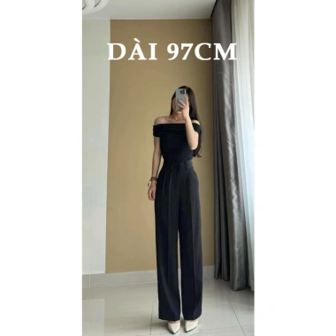 Quần Tây Ống Suông Nữ Cạp Cao 1 Cúc Gold Nhật mềm, độ rủ - Giá ưu đãi 125k