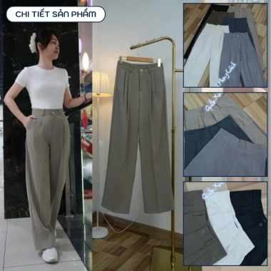 Quần Tây Ống Suông Nữ Cạp Cao Vải Gold Nhật Đai Mềm Mịn, Tôn Dáng, Giá 215.000 4 Quần Tây Ống Suông Nữ Cạp Cao Vải Gold Nhật Đai Mềm Mịn, Tôn Dáng, Giá 215.000 4