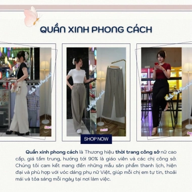 Quần Tây Ống Suông Nữ Cạp Cao Vải Gold Nhật Đai Mềm Mịn, Tôn Dáng, Giá 215.000