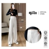 Quần Tây Ống Suông QIIEN Nữ Lưng Cao Ống Rộng Kéo Khoá Trước Mã H82 Ưu Đãi 142k 3