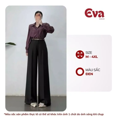Quần tây ống suông rộng 1 ly Bigsize vải Gold Nhật lưng cao công sở FB13 EVA Giá ưu đãi 229k 7