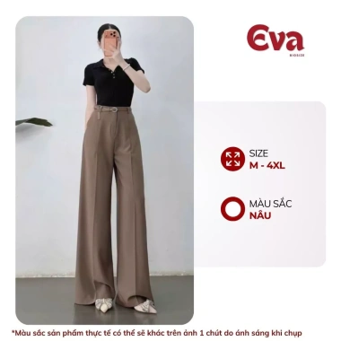 Quần tây ống suông rộng 1 ly Bigsize vải Gold Nhật lưng cao công sở FB13 EVA Giá ưu đãi 229k 8