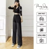 Quần tây ống suông rộng cạp cao nữ công sở vải trượt hàn giá giảm 352.800 VND