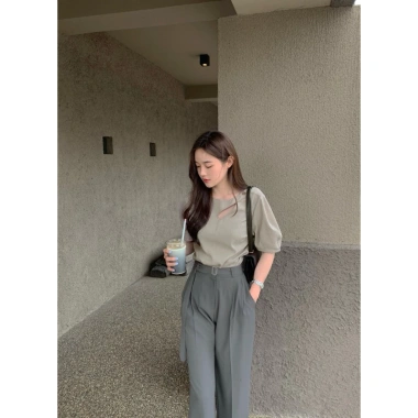 Quần tây suông dài ống rộng nữ công sở cạp cao chất liệu trượt hàn 4 màu, giá 354.200đ