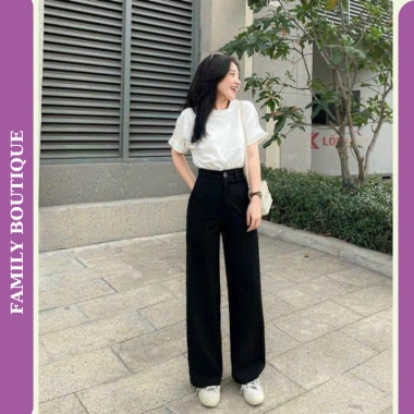 Quần tây xuông nữ ống rộng chất liệu tuyết mưa, phong cách mới, tôn dáng cá tính - 141.025 VND