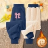 Quần thể thao bé gái lông cừu mùa đông ấm áp, in nơ Unisex - Giá chỉ 210.000₫ 2