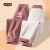 Quần thể thao bé gái vải nhung mùa đông ấm áp, in hình Labubu Unisex 250.000₫