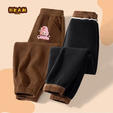 Quần thể thao bé gái vải nhung mùa đông ấm áp, in hình Labubu Unisex 250.000₫