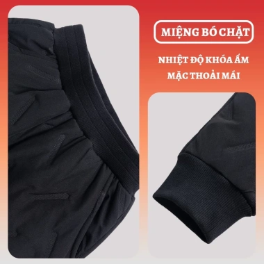 Quần thể thao bé trai HKAM lông cừu mùa đông giữ ấm không thấm nước, màu trơn, giá ưu đãi 270.000₫