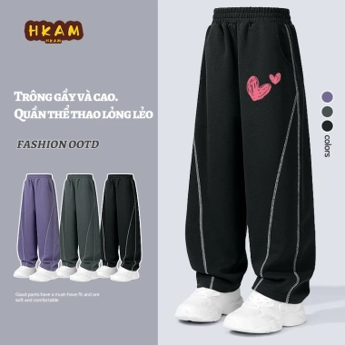 Quần Thể Thao và Thường Ngày Bé Gái Dáng Rộng Xuân Thu In Trái Tim - Giá Ưu Đãi 210.000 VNĐ