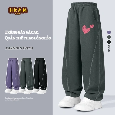 Quần Thể Thao và Thường Ngày Bé Gái Dáng Rộng Xuân Thu In Trái Tim - Giá Ưu Đãi 210.000 VNĐ