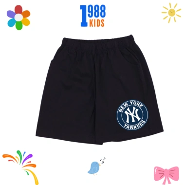 Quần thun cotton bé trai đen cộc mùa hè, in họa tiết cá tính - Giá 84.000 VND 6