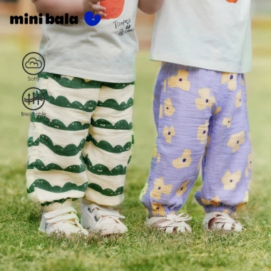 Quần trẻ em Minibala cotton mùa hè, khô nhanh, mềm mại, thân thiện da, giảm 19%