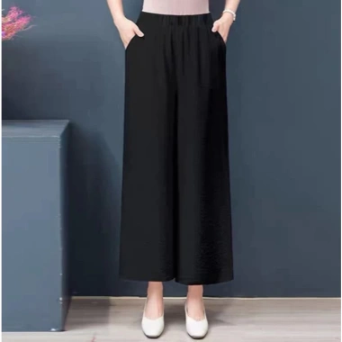 Quần trung niên nữ ống suông lưng thun bigsize đũi mềm nhẹ mát siêu thị 24h - Giá 109.000đ