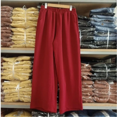 Quần trung niên nữ ống suông lưng thun bigsize đũi mềm nhẹ mát siêu thị 24h - Giá 109.000đ