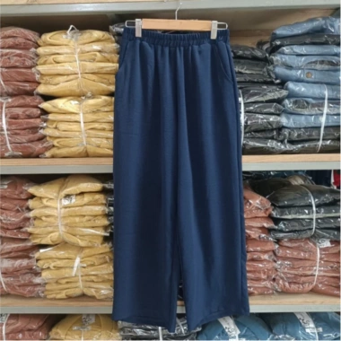 Quần trung niên nữ ống suông lưng thun bigsize đũi mềm nhẹ mát siêu thị 24h - Giá 109.000đ