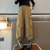 Quần túi hộp kaki nữ 18-50kg, ống suông rộng cạp chun, lưng cao, phù hợp bé gái 6-14 tuổi, giá 77.000đ 18