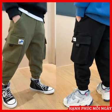 Quần túi hộp thể thao bé trai A10 - Quần dài thu đông nỉ 18-52kg, 59.000đ Quần túi hộp thể thao bé trai A10 - Quần dài thu đông nỉ 18-52kg, 59.000đ
