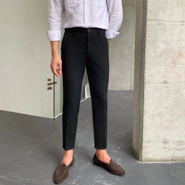 Quần vải đen nam tây Âu, dáng trơn, hợp áo sơ mi & giày tây - 45.000₫