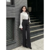 Quần Vải Nữ Quần Tây Nữ Ống Suôn Cạp Cao Chất Liệu Như Ý - Phong Cách Công Sở Giá 145k 5