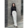 Quần Vải Nữ Quần Tây Nữ Ống Suôn Cạp Cao Chất Liệu Như Ý - Phong Cách Công Sở Giá 145k 6