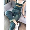 Quần yếm denim cổ điển nữ thời trang thu đông - Tôn body thon gọn, giảm 23% 2