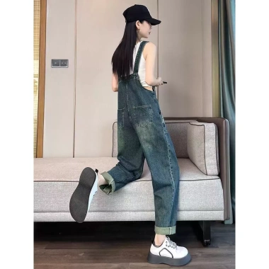Quần yếm denim cổ điển nữ thời trang thu đông - Tôn body thon gọn, giảm 23% 3