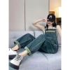 Quần yếm denim cổ điển nữ thời trang thu đông - Tôn body thon gọn, giảm 23% 4