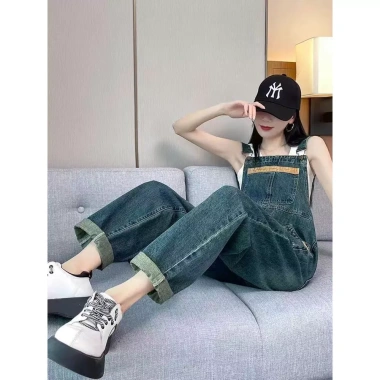 Quần yếm denim cổ điển nữ thời trang thu đông - Tôn body thon gọn, giảm 23% 4
