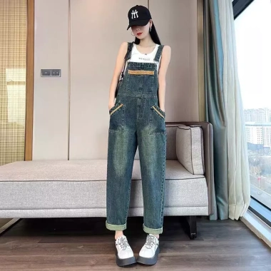 Quần yếm denim cổ điển nữ thời trang thu đông - Tôn body thon gọn, giảm 23% 6
