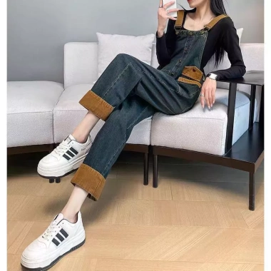 Quần yếm denim cổ điển nữ thời trang thu đông - Tôn body thon gọn, giảm 23% 10