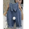 Quần yếm denim trẻ em LeTong có tai thỏ, quần dài dễ thương cho bé gái 2