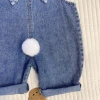 Quần yếm denim trẻ em LeTong có tai thỏ, quần dài dễ thương cho bé gái 5