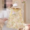 Quần yếm thỏ hoa hồng bé 0-3 tuổi – Bộ 2 món thoáng khí, phong cách công chúa mùa hè, giá 207.699 VND 2