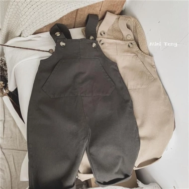 Quần yếm Unisex 2-6 tuổi dáng rộng Hàn Quốc mùa thu - xuân nhiệt đới, thoáng khí nhẹ, phong cách phiêu lưu 178.454 VND