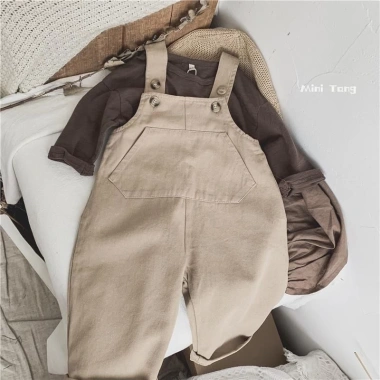 Quần yếm Unisex 2-6 tuổi dáng rộng Hàn Quốc mùa thu - xuân nhiệt đới, thoáng khí nhẹ, phong cách phiêu lưu 178.454 VND