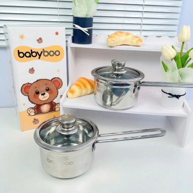 Quánh Inox 304 BabyBoo chống dính Nấu cháo bột cho bé đáy 14cm giá 226.600 VND 2