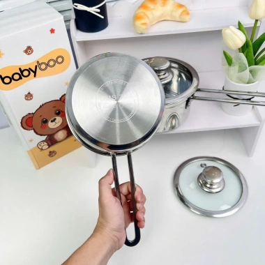 Quánh Inox 304 BabyBoo chống dính Nấu cháo bột cho bé đáy 14cm giá 226.600 VND 5
