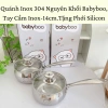 Quánh Inox 304 Babyboo Size 14 tay cầm inox và gỗ, giá 234.800đ ăn dặm 10