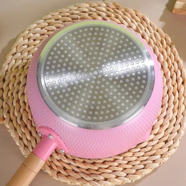 Quánh inox chống dính 18cm cán gỗ, nồi chảo nhập khẩu, lòng sâu, chỉ 88.000đ