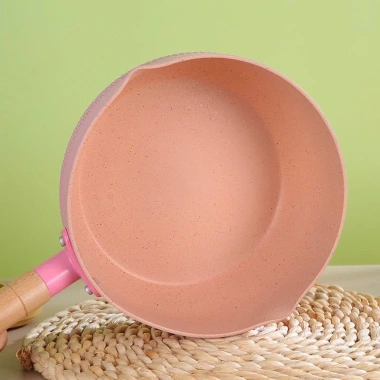 Quánh inox chống dính 18cm cán gỗ, nồi chảo nhập khẩu, lòng sâu, chỉ 88.000đ